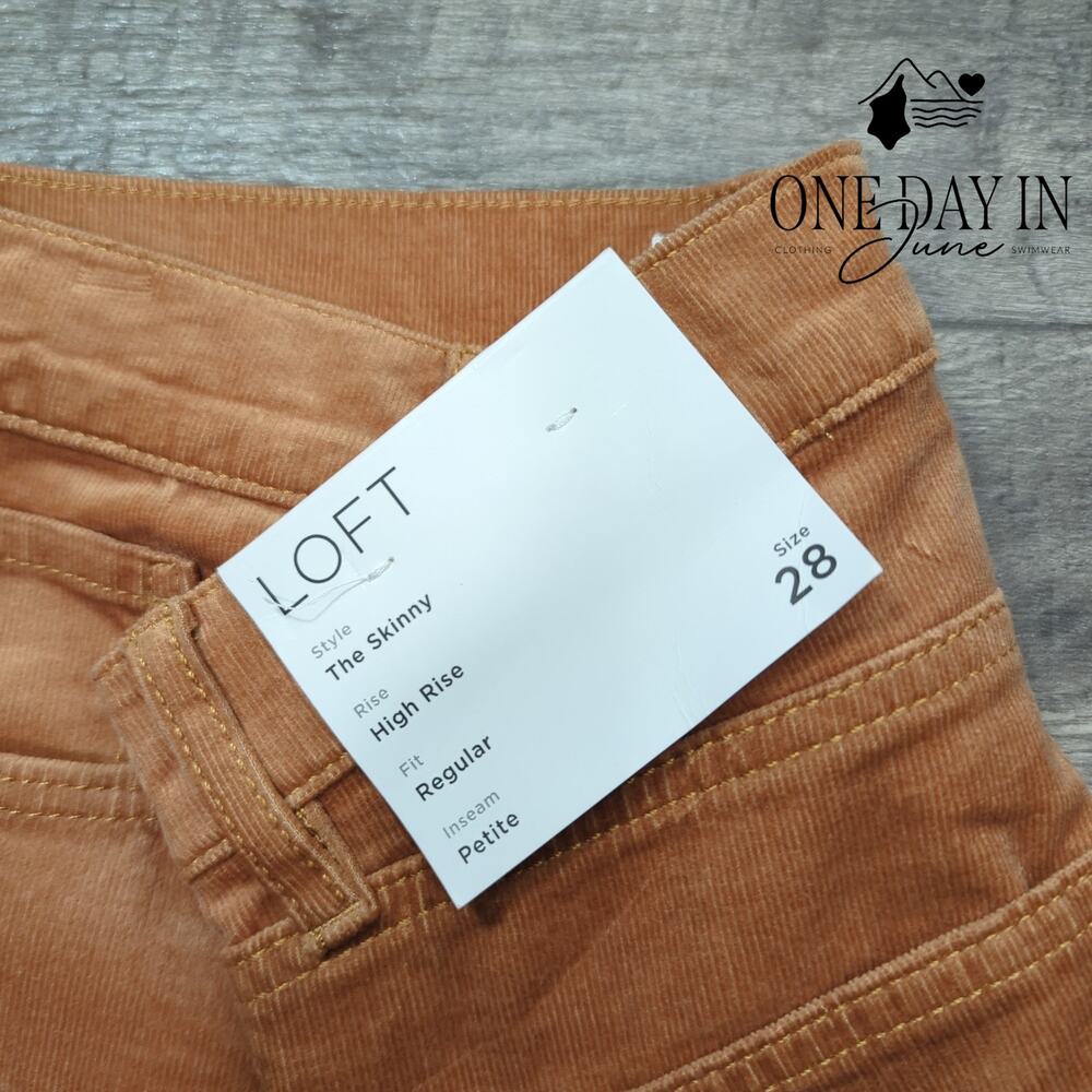 Loft Petite High Rise Skinny Corduroy Pants Size 28 (6) - Picture 2 of 6